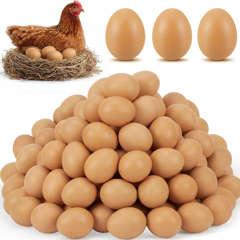 Syhood 24 Pcs Wooden Fake Eggs Wood Chicken Eggs for Crafts Unpainted