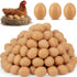 Syhood 24 Pcs Wooden Fake Eggs Wood Chicken Eggs for Crafts Unpainted