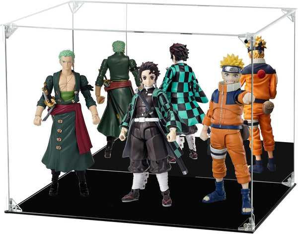 Acrylic Display Case Clear Action Figure with Mirrored Back, Dustproof Storage Box, Alternative Glass Case for