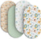 IOCCLH Baby Bassinet Sheets for Baby Boy Girls,4-Pack Fitted Bassinet Sheets Set Compatible