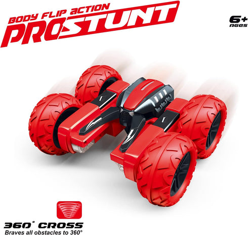 6 7 8 9 10 11 12 Threeking RC Stunt Car Remote Control Cars with Lights Rotating Double-Sided Driving Indoor Outdoor