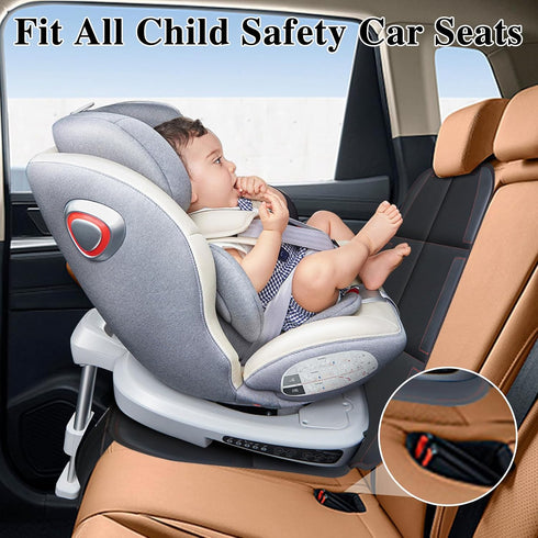 Gowhalle (Red-2pcs) Car Seat Protector, Non-Slip Rubber Padded Backing Seat Protector for Child Seats, Waterproof