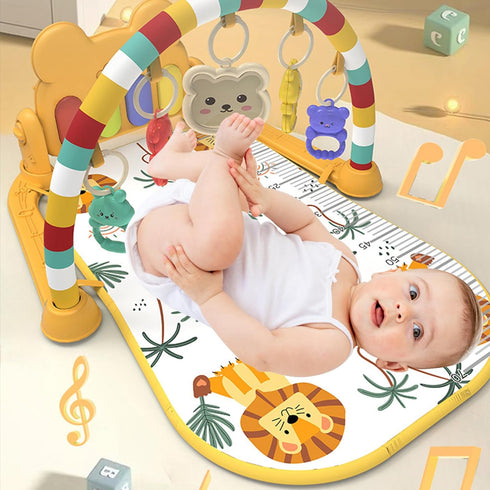 Rwigeboo Baby Activity Center with Music and Light Easy and Safe Baby Gym Play Mat with Hanging Newborns Kids Activity