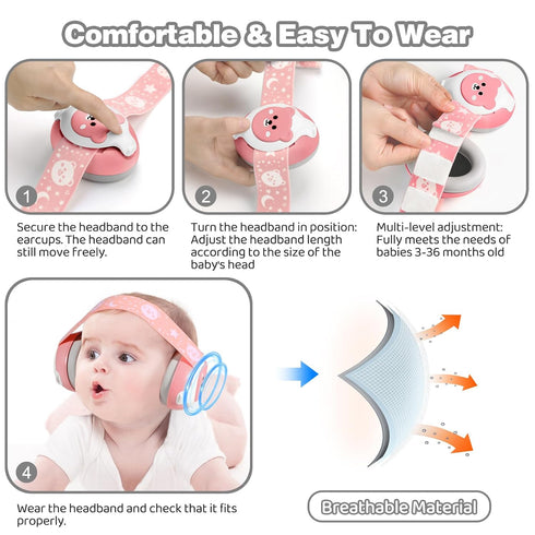 Baby Ear Muffs, 25dB NRR Infant Headphones Noise Cancelling with Carrying Bag for Travel/Sleep/Plane/Noisy Event