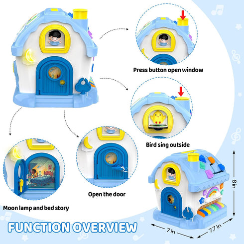 1 12-in-1 1-2, 6-12 12-18 6-24 Montessori Toys for Year Old Boy Gifts, Musical House Educational Baby Toddler Boy Toy