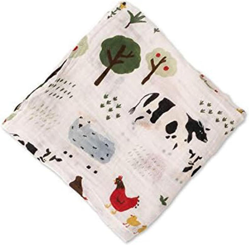 RED ROVR 100% Organic Cotton Muslin Swaddle | Newborn Receiving Blanket |