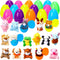 ThinkMax 16 pcs Easter Eggs Filled with Mini Plush Animals Toy for Easter