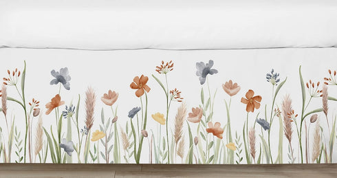 Sweet Jojo Designs Boho Floral Garden Flower Baby Crib Skirt Bed Dust