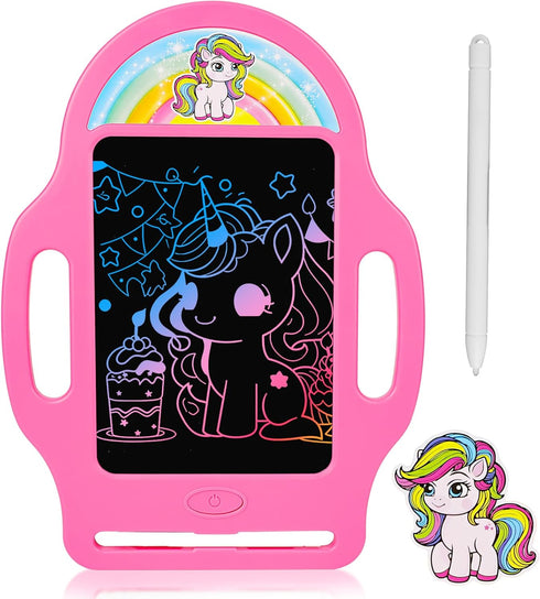 8.5 Inch 2-6, Unicorn LCD Writing Tablet for Kids Drawing Tablet Doodle Board with Handle, Travel Car Toy for Girls