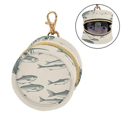 YETTASBIN Fish Portable Pacifier Holder Case with Metal Hook Buckle & Zipper for Diaper Bag and Stroller, Versatile