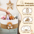 FoldTier Lion Baby Diaper Caddy Organizer Cotton Rope Nursery Storage Bin Basket Baby Shower Basket Gift Portable