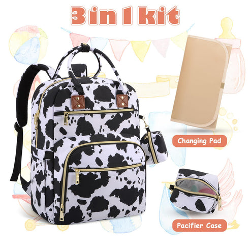 Backpack, Backpack Tenot Baby Diaper Bag Travel Diaper Bags for Baby Girl Boy Large Capacity Baby Bag for Women Cow