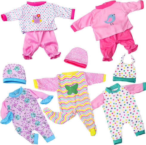 5 Sets 14-18 Inch 16 Inch UNICORN ELEMENT Baby Doll Clothes for Dolls, Baby Doll Pjs Clothes Outfits and Accessories
