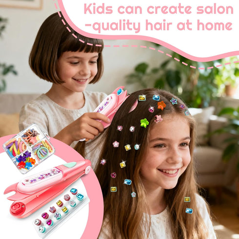 3 4 5 6 8-12 CLRDZN Hair Gem Stamper Kit,Hair Ties and Hair Clips Bling Hair Jewels for Girls Toys, Hair Styling Tool