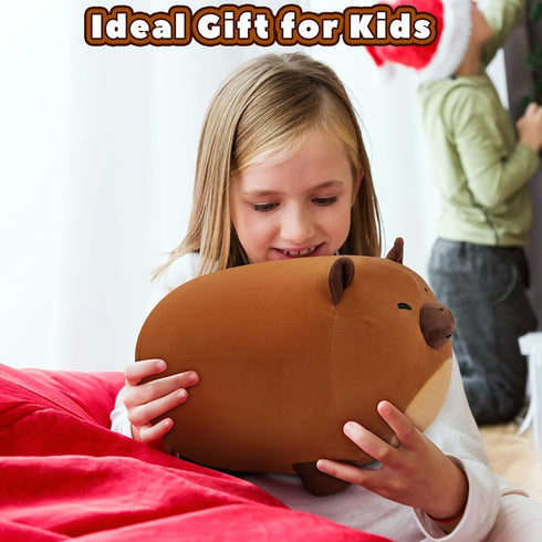 Capybara Plush Toys - 12'' Soft Plush Capybara Pillow, Cute Stuffed Toy, Doll Gift for Kids Girls Boys