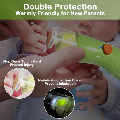 Rechargeable Baby Nail Trimmer, FANSIDI Electric Nail File with 13 Replacement Pads for Newborn Infant Grooming