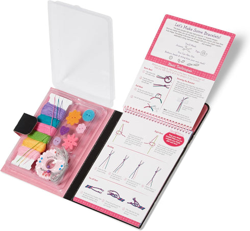 Melissa & Doug On The Go Friendship Bracelet Craft Set, Makes 10+ Bracelets