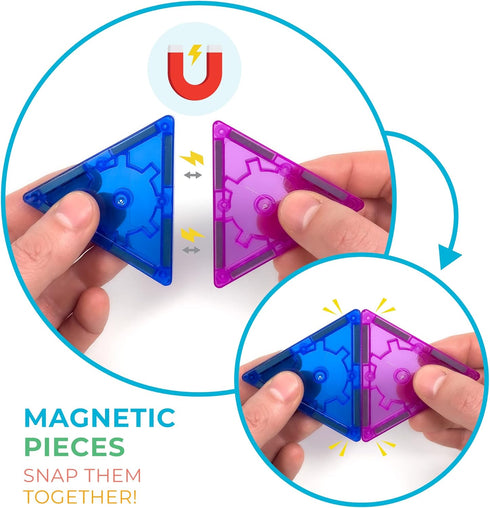 60-Piece Set, 3 Tytan Tiles Princess Castle Magnetic Tiles Building Adorable Kids STEM Toy, Creative Play, Shape