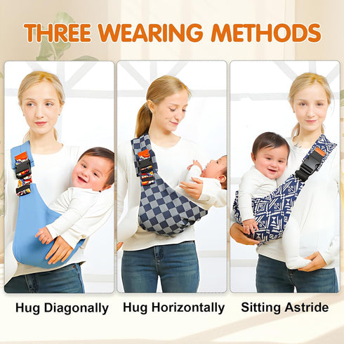 Jamyum 2025 4 Straps(10-30lbs),Lightweight,Portable Baby Sling Carrier,Toddler Carrier,Upgraded Baby Sling
