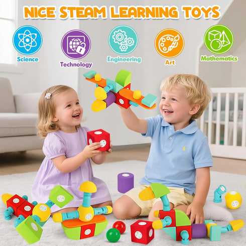 26 3 4 5 6+ Hodurgyi PCS Magnetic Foam Blocks, STEM Preschool Toys for Children, Magnetic Building Blocks for Toddlers