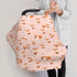 Soft Pink Fox Multi-Use Baby Car Seat Canopy for Newborns - Ideal Nursing Cover