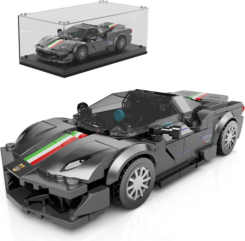 Mould King Car Building Toys with Acrylic Display Case, Model Race Car