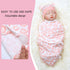 Reborn Baby Dolls Clothes - Pink Heart Swaddle Blanket & Hat Set for 17-22 Inch Dolls