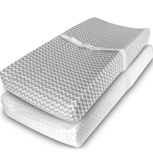 Ziggy Baby Changing Pad Cover, Cradle Bassinet Sheets Jersey Cotton (2 Pack)