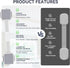 PAULTEMP 2 Pack Child Safety Cabinet Locks for Baby Proofing, Length Adjustable Latch Straps Dual Button Design
