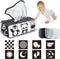 High Contrast Baby Tissue Box Toy, Montessori Black and White Sensory Toy for Newborns, 3 Months+