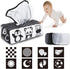 High Contrast Baby Tissue Box Toy, Montessori Black and White Sensory Toy for Newborns, 3 Months+