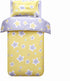 MEJU Star Yellow 100% Cotton Duvet Cover 43" X 59" + Pillowcase 13"