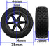 75mm/2.95'' Rubber Tires & Plastic Wheel Rims, 12mm Hex w/Foam Compatible with HSP Tamiya HPI Kyosho 1/10 1/12 On-Road