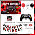 Video Game Birthday Party Decorations Red and Black Gamer Game on Birthday Party Supplies Video Game Happy Birthday Backdrop Banner Cake Topper Game Controller Foil Balloon for Boys