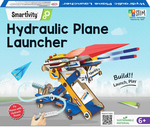 Smartivity DIY 2in1 Hydraulic Paper Airplanes & Darts Launcher STEM Toy for