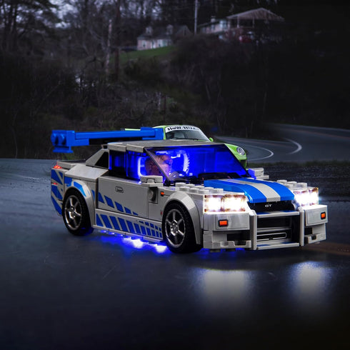 Upgraded LED Light Kit Compatible with LEGO Speed Champions Nissan Skyline GT-R (R34) Race Car Model