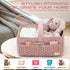 Luxurious Baby Diaper Caddy, Nursery Storage Basket for Newborn Boy and Girl, Travel Baby Basket for Diapers Baby
