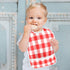 IHCVHQX 1 Pack Baby Feeding Bibs for Boys Girls Red Checkerboard Button Newborn Infant Bibs Teething Bib