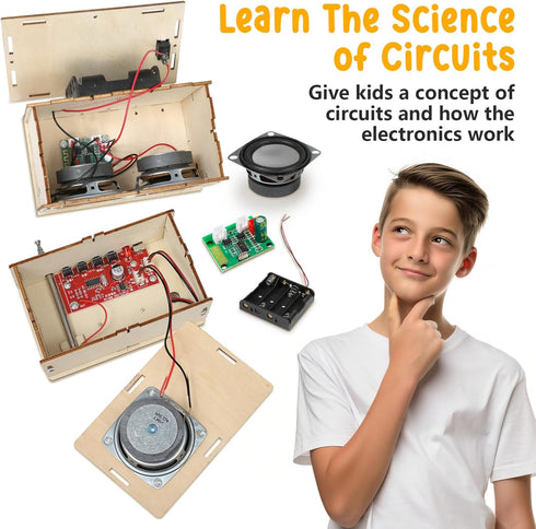 8-12 12-14 9-12 8 9 10 11 13 Stem Projects Toys for Boys age Science Kit Building Own Bluetooth Speaker & FM Radio DIY