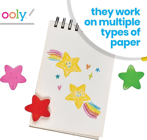 Set 6, Ooly Stars of the Sea Star Shaped Chunky Crayons for Toddlers and Little Hands of Non-Toxic Star Shaped Easy