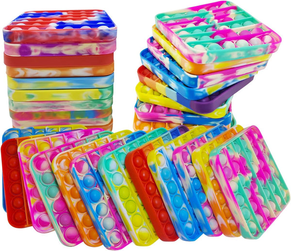 IERKEIE 24 PCS Pop Fidget Sensory Toys for Party Favors,Push Pop Bubble Silicone