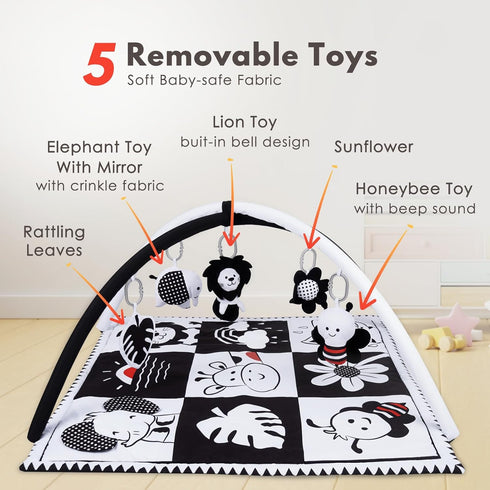 Tummy 0 3 6 9 12 5 Lovvie & Joy Baby Play Activity Gym Time Mat for Infant,Baby Gyms & Playmats for Babies to Months