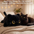 (13 Inch) Mewaii Cute Black Cat Plush Pillow, Kawaii Plushies Black Cat Stuffed Animals, Squishy Plushies, Cuddle Plush