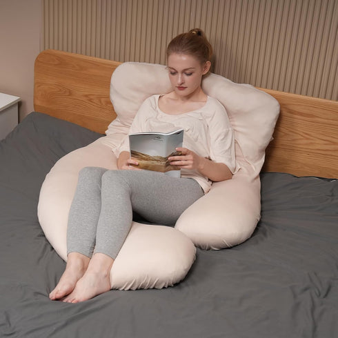 Momcozy (2 Pack Maternity Pillow Cover ONLY Compatible with Pregnancy Pillow Covers-Pillow NOT Included)