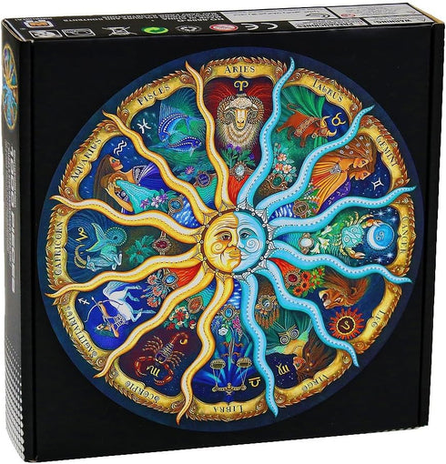 Moruska Puzzles for Adults 1000 Pieces, Round Jigsaw Puzzles 1000 Pieces for Adults Challenge and Cool - Zodiac Horoscope Astrology Puzzle