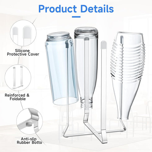 Water Bottle Drying Rack, Baby Bottle Dryer Rack, Stainless Steel Bottles Drying Rack, Collapsible Cup Rack Dryer