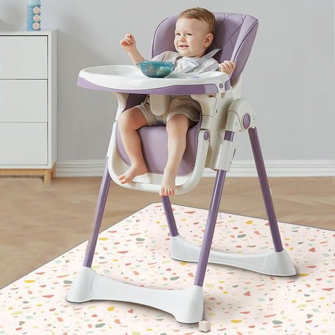 51x51 Inch CLYMENE Splat Mat for Under High Chair | Anti-Slip Baby Splash Mat | Waterproof & Washable Spill Mat