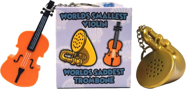 MunnyGrubbers - Original World's Smallest Violin & World's Saddest Trombone Toy Keychain