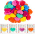 Ulema 28Pcs Colorful Heart Crayons with Cards, Valentines Day Gifts for Classroom, Girl