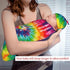 Tie Dye Colorful Rainbow Newborn Swaddle Blankets Beanie Hat Sets, Soft and Stretchy Baby Blanket for Baby Shower